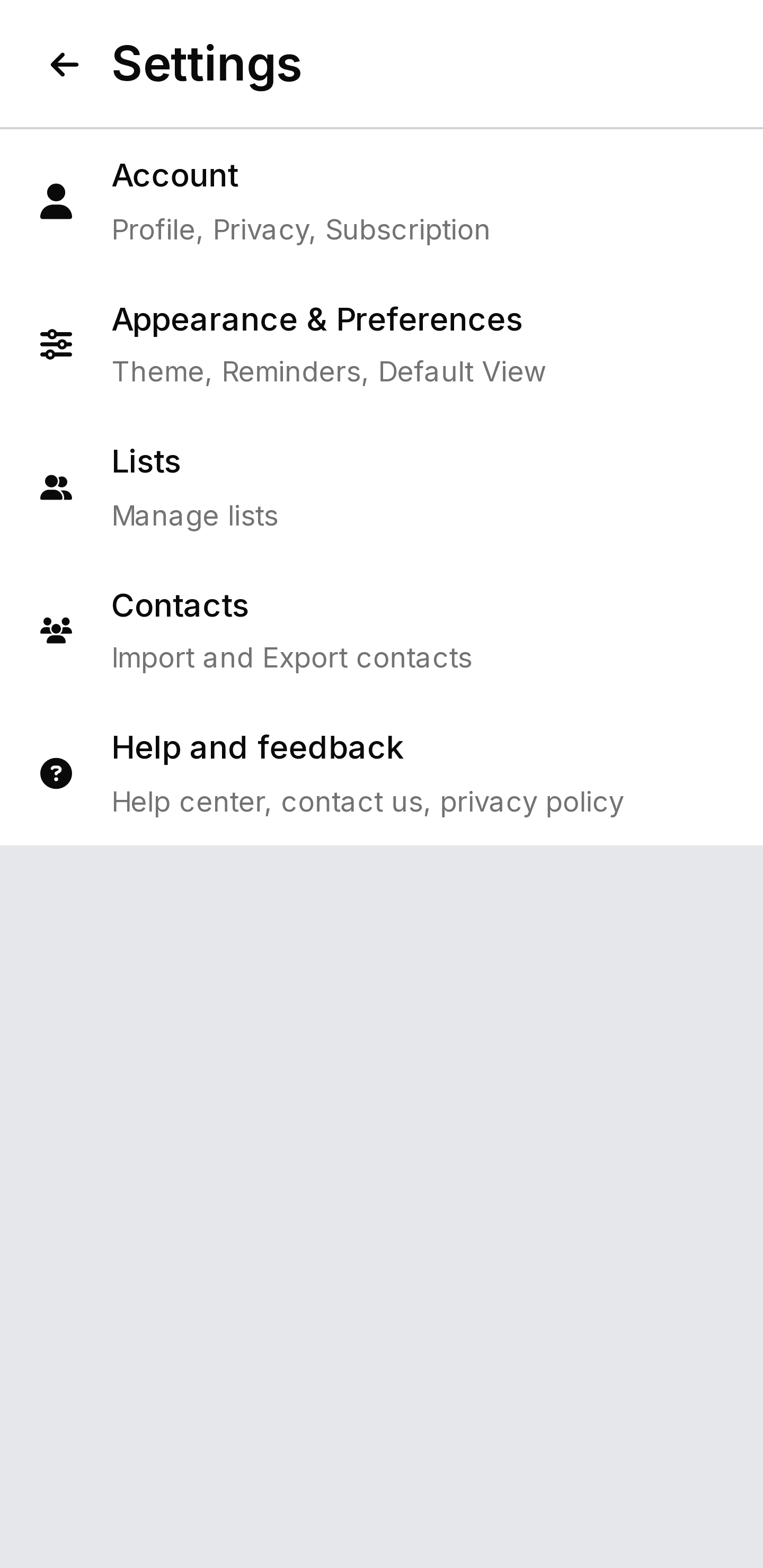 KontactMaster dashboard screenshot - dark theme